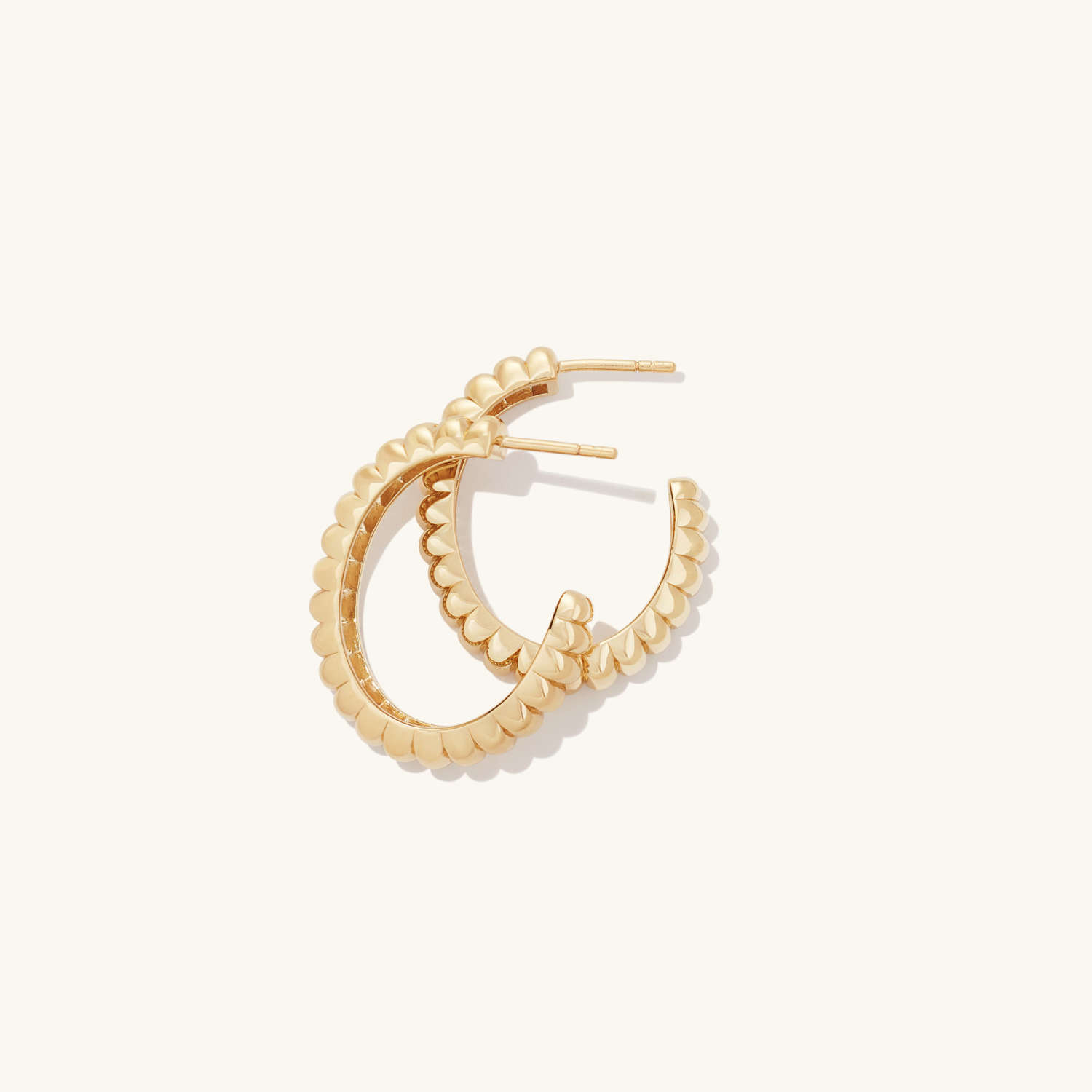 Classic Large Hoop 14K Solid Gold Stud Earrings  customdiamjewel   