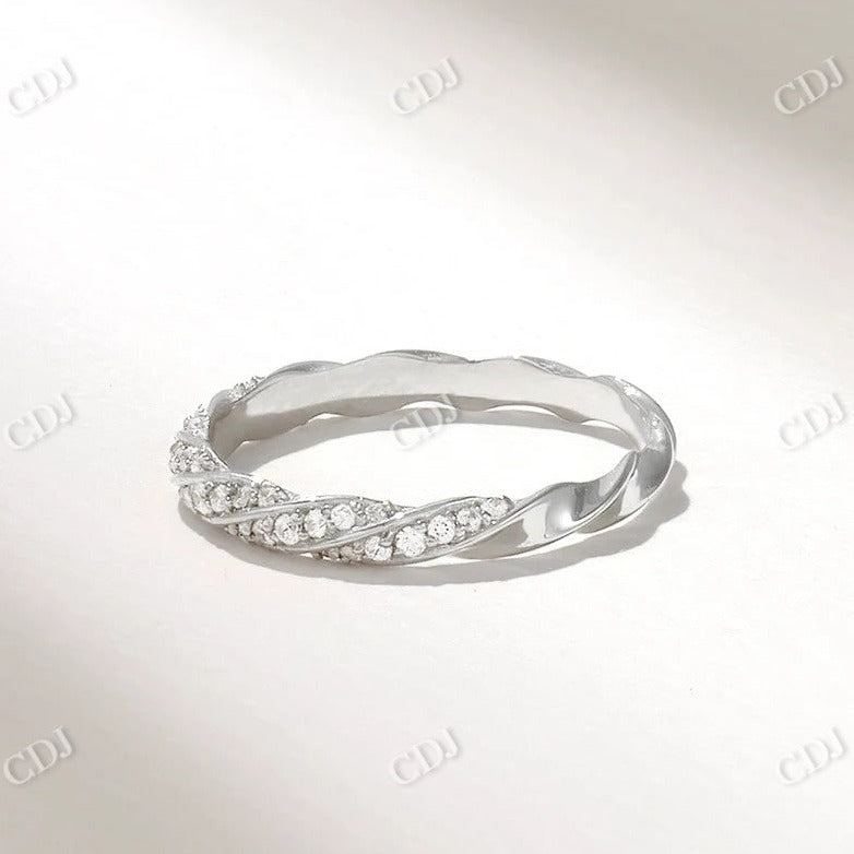 0.22CTW Twisted Half Eternity Wedding Band  customdiamjewel 10KT White Gold VVS-EF