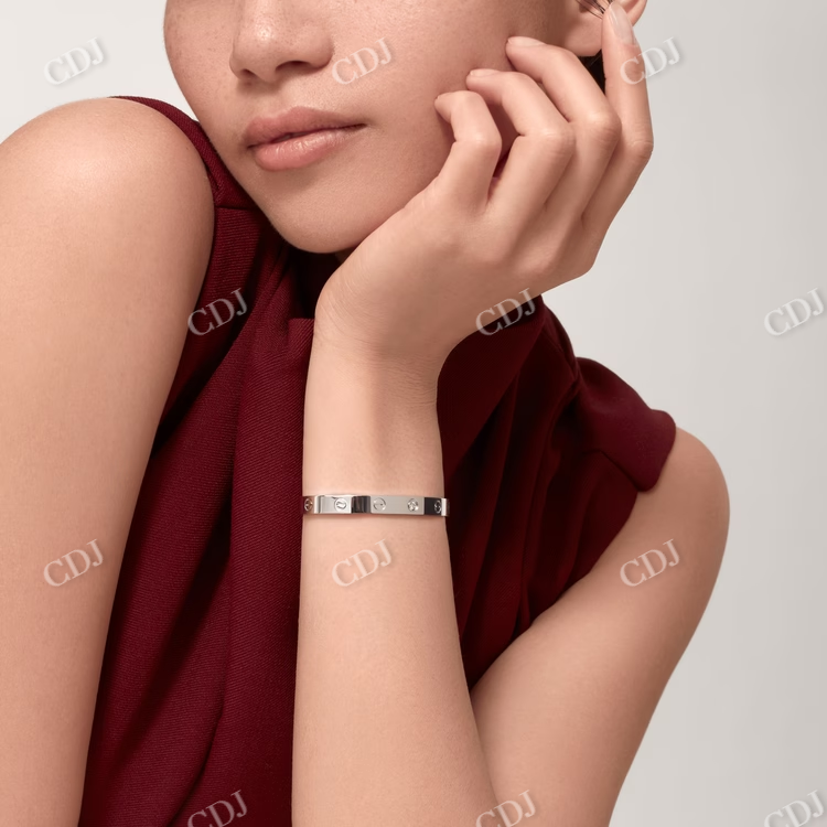 0.10CTW Minus Design Open Bangle Bracelet  customdiamjewel   