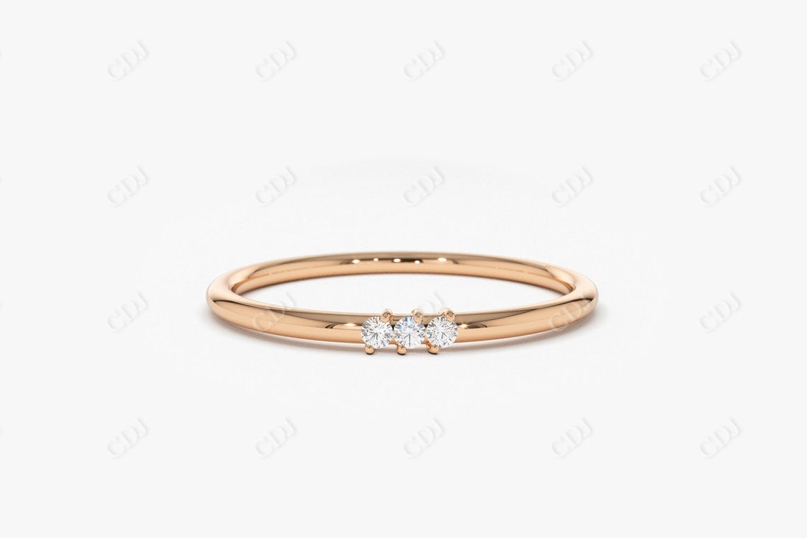 0.042 CTW Round Lab Grown Diamond Stacking Wedding Band  customdiamjewel 10KT Rose Gold VVS-EF