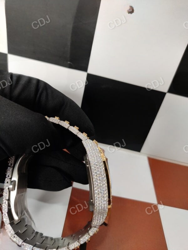 Hip Hop Rapper Diamond Cartier Wrist Watch  customdiamjewel   