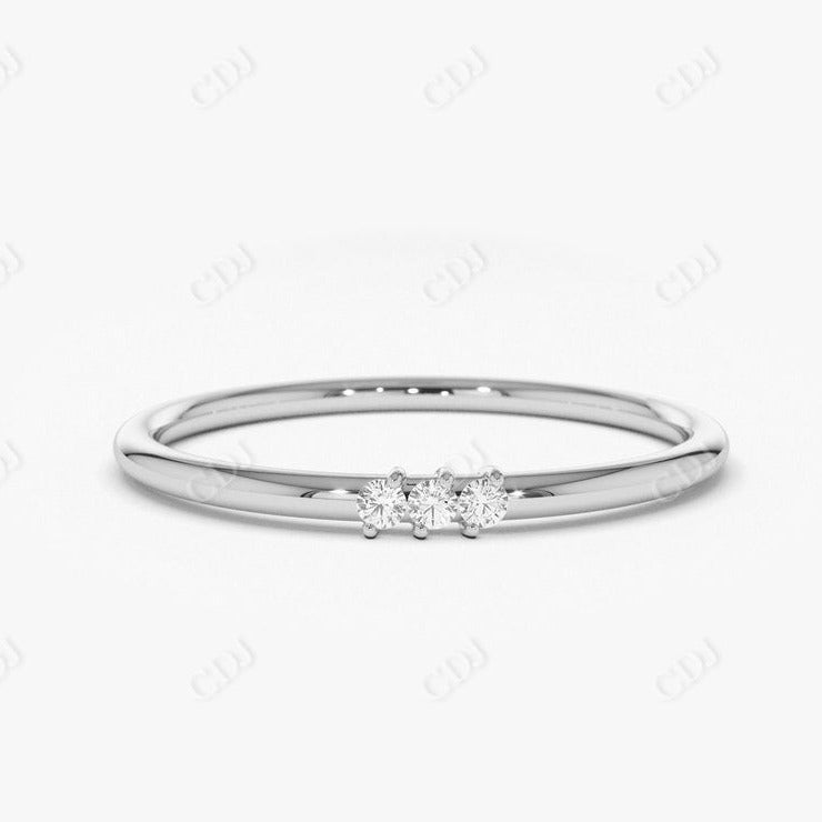 0.042 CTW Round Lab Grown Diamond Stacking Wedding Band  customdiamjewel 10KT White Gold VVS-EF