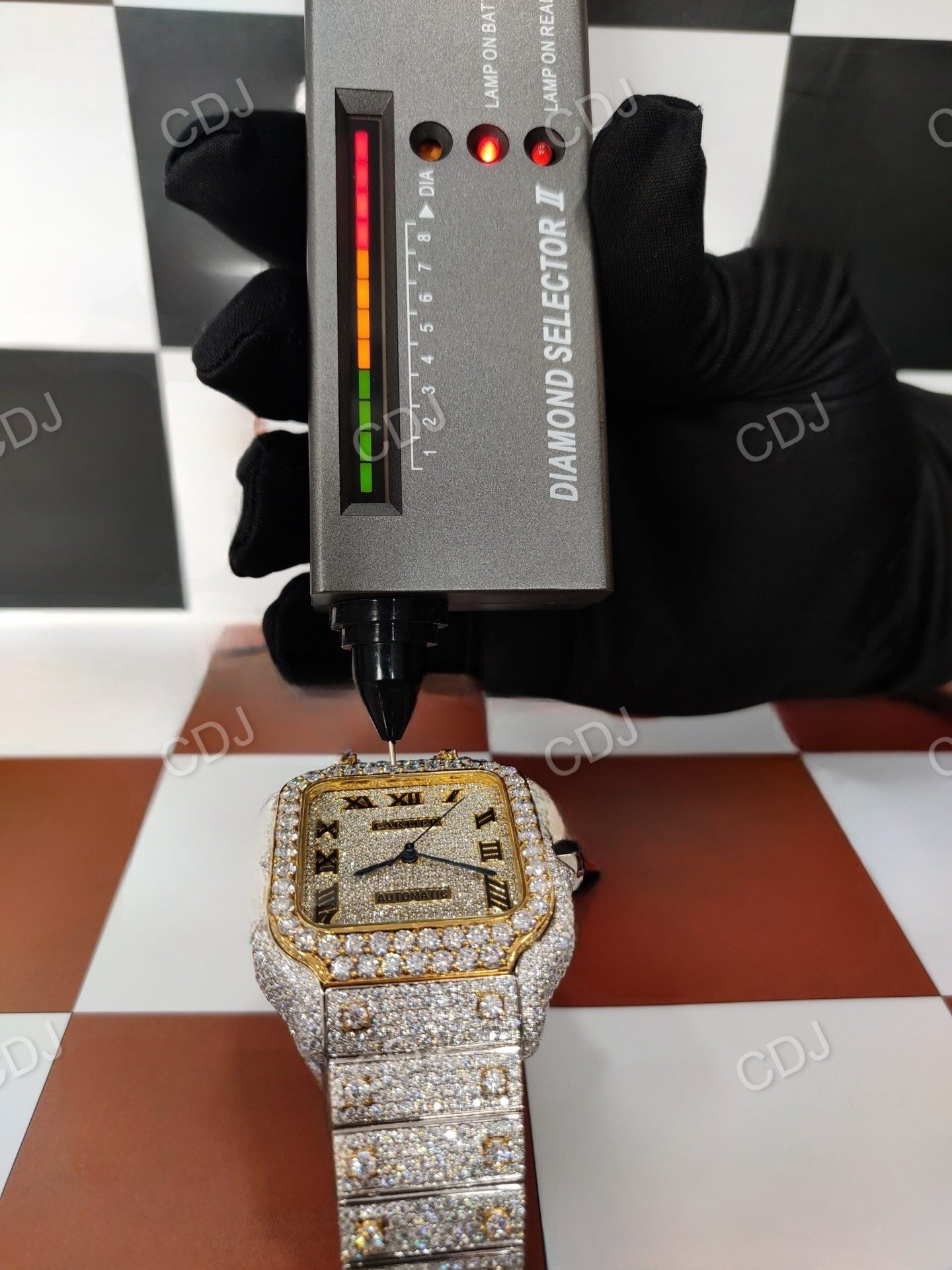 Hip Hop Rapper Diamond Cartier Wrist Watch  customdiamjewel   