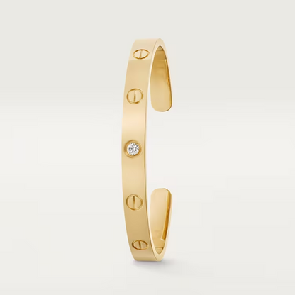 0.10CTW Minus Design Open Bangle Bracelet  customdiamjewel 10 KT Solid Gold Yellow Gold VVS-EF