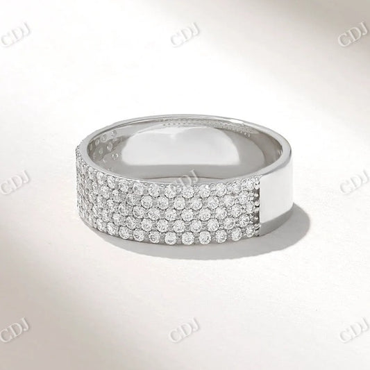 0.65CTW Round CVD Diamond Thick Half Eternity Wedding Band  customdiamjewel 10KT White Gold VVS-EF