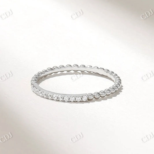 0.17CTW Round CVD Diamond Tiny Ball Wedding Band  customdiamjewel 10KT White Gold VVS-EF