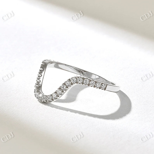 0.21CTW Dedicating Curved Wedding Band  customdiamjewel 10KT White Gold VVS-EF