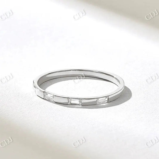 0.18CTW Baguette Half Eternity Lab Grown Wedding Band  customdiamjewel 10KT White Gold VVS-EF