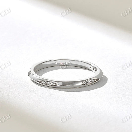 0.15CTW Art Deco Diamond Pinched Eternity Wedding Band  customdiamjewel 10KT White Gold VVS-EF