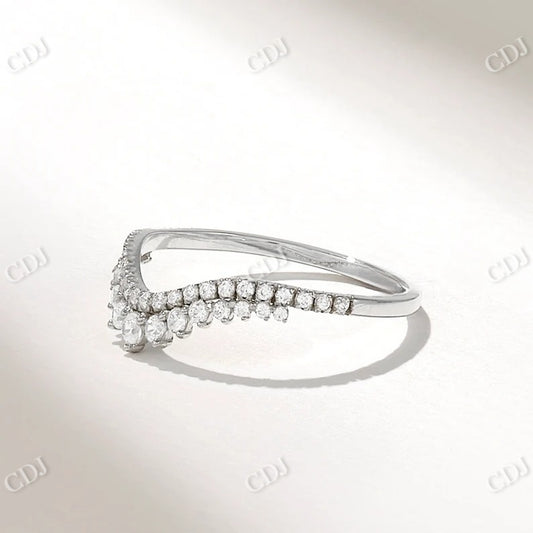 0.35CTW Royal Curved Link Diamond Wedding Band  customdiamjewel 10KT White Gold VVS-EF