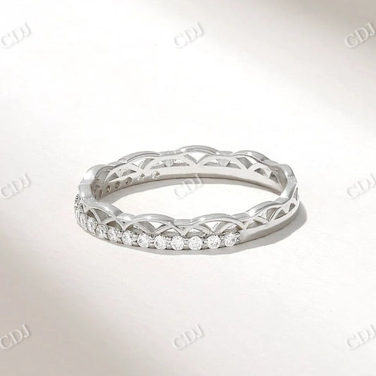 0.07CTW Irish Celtic Knot Diamond Wedding Band  customdiamjewel 10KT White Gold VVS-EF