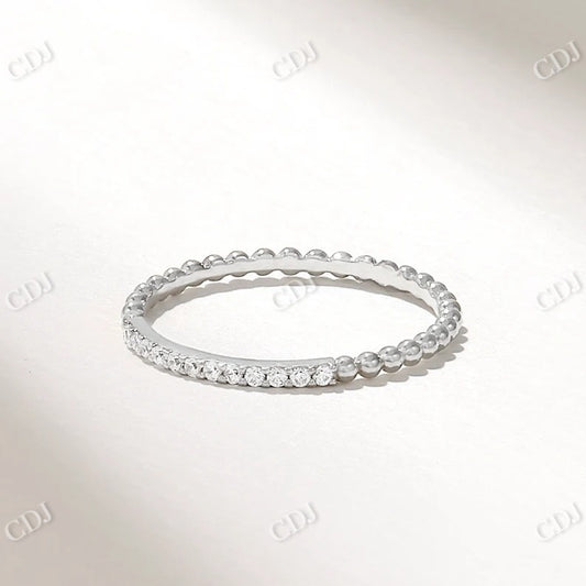 0.17CTW Tiny Ball Set Diamond Wedding Band  customdiamjewel 10KT White Gold VVS-EF