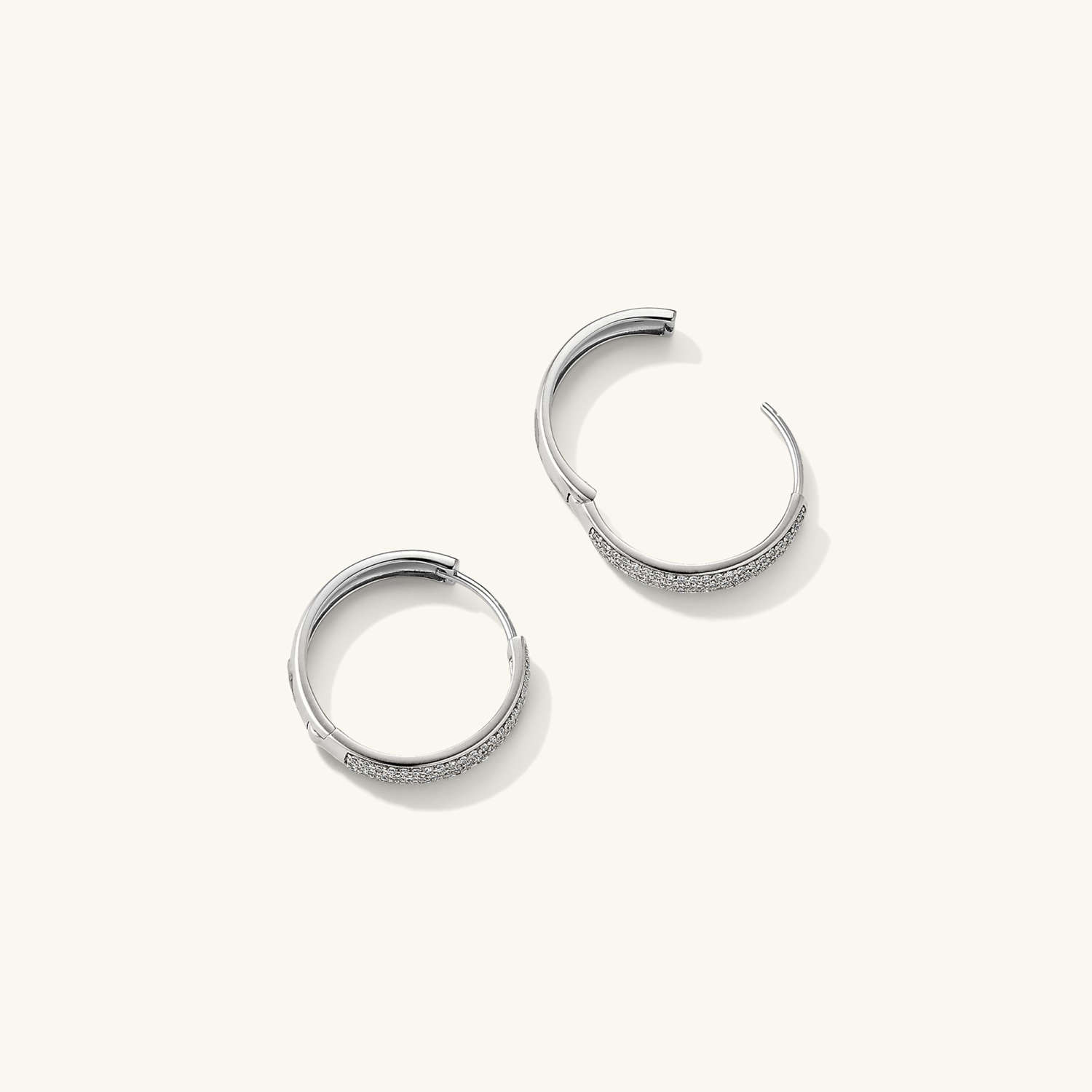 Pave Round Natural Diamond Bold Medium Hoop Earrings  customdiamjewel   