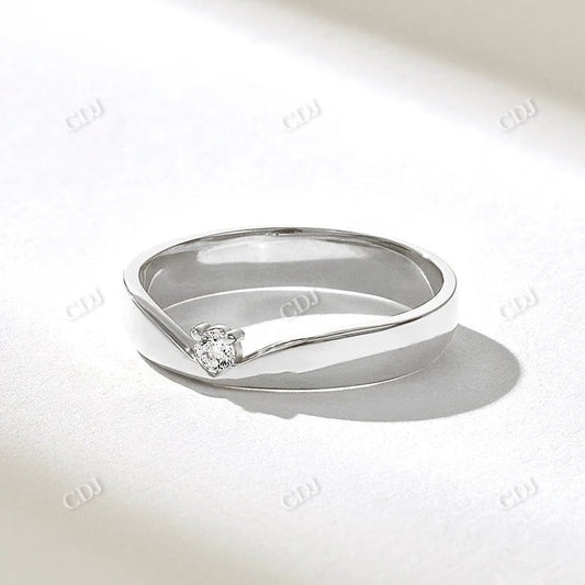 0.06CTW Wishbone Solo Natural Diamond Wedding Band  customdiamjewel 10KT White Gold VVS-EF