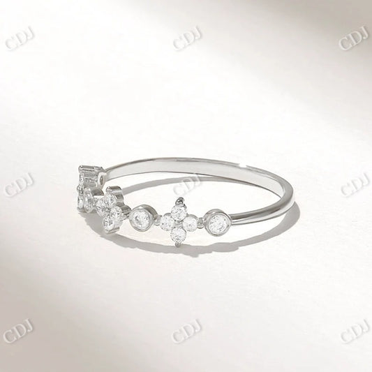 0.15CTW Minimalist Diamond Wedding Band  customdiamjewel 10KT White Gold VVS-EF