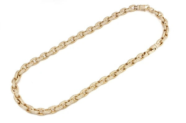 Elongated Hip Hop Iced Out Cuban Chain Necklace  customdiamjewel   