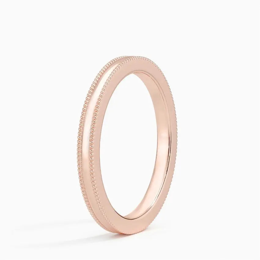 2mm Milgrain Wedding Band Women  customdiamjewel   