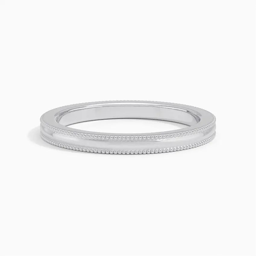 2mm Milgrain Wedding Band Women  customdiamjewel 10KT White Gold 