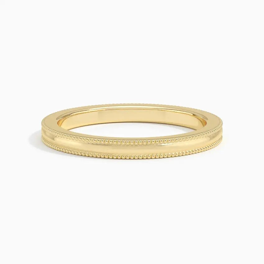 2mm Milgrain Wedding Band Women  customdiamjewel 10KT Yellow Gold 