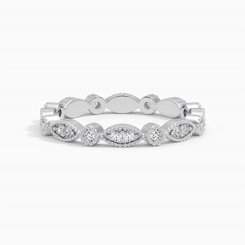 Filigree 0.30CTW Lab Grown Diamond Eternity Wedding Band  customdiamjewel 10KT White Gold VVS-EF