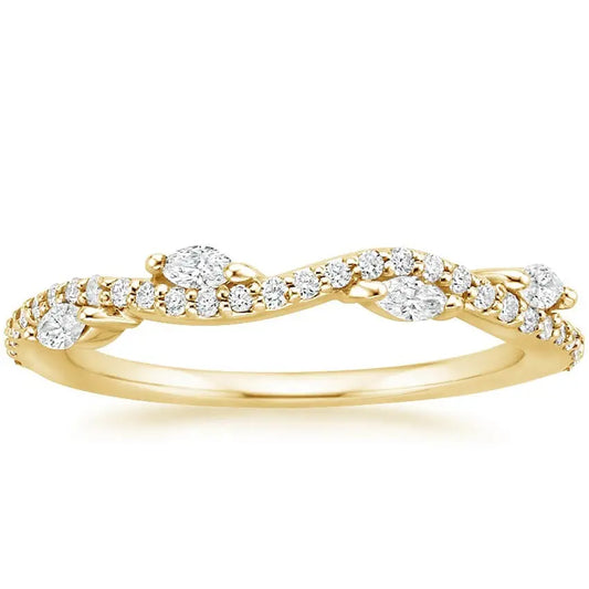 Twisted 0.14CTW Lab Grown Diamond Wedding band  customdiamjewel 10KT Yellow Gold VVS-EF