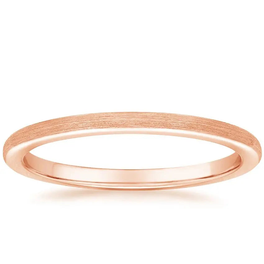 Simple Satin Petite Wedding Band  customdiamjewel 10KT Rose Gold 