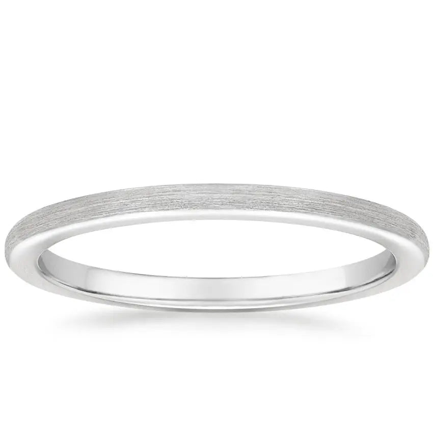 Simple Satin Petite Wedding Band  customdiamjewel 10KT White Gold 