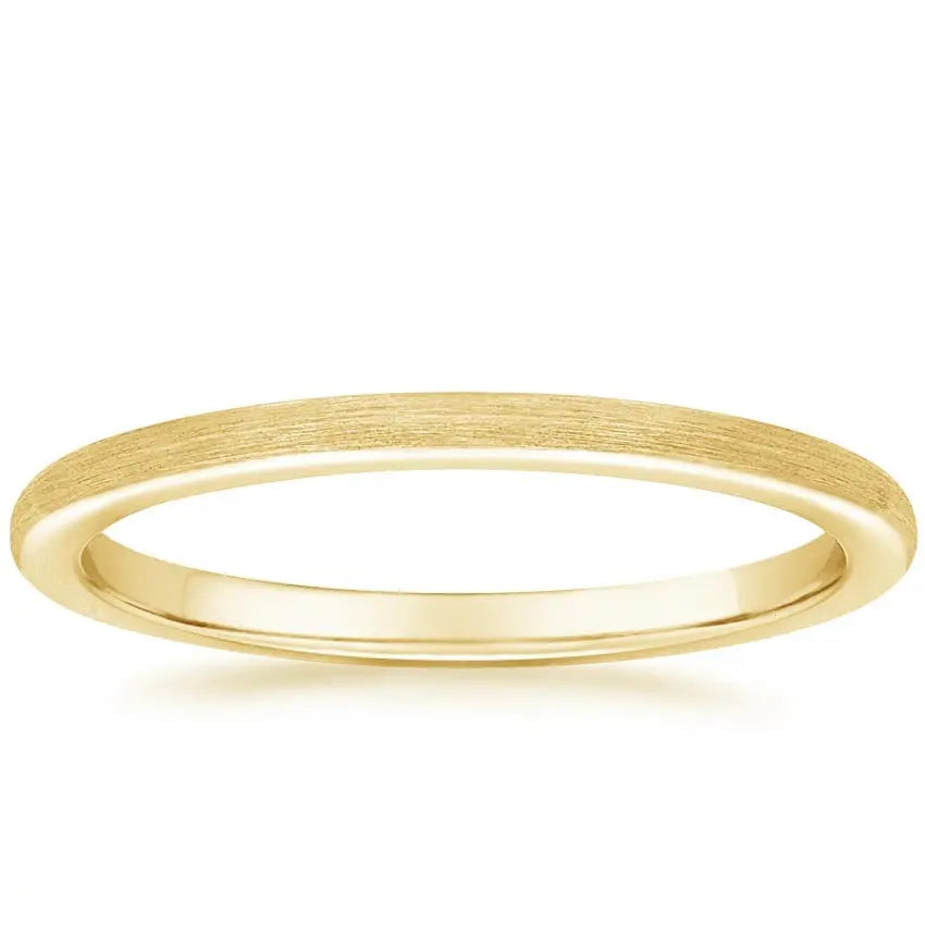 Simple Satin Petite Wedding Band  customdiamjewel 10KT Yellow Gold 