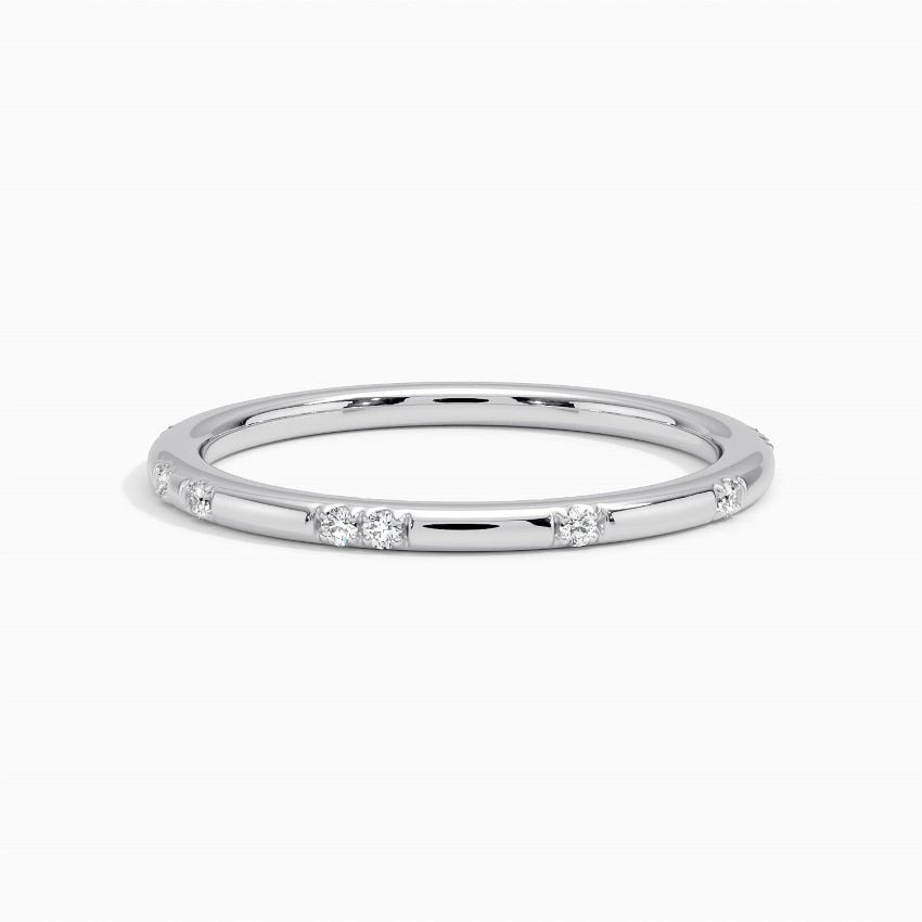 Shattered 0.08CTW Lab Grown Diamond Wedding Band  customdiamjewel 10KT White Gold VVS-EF