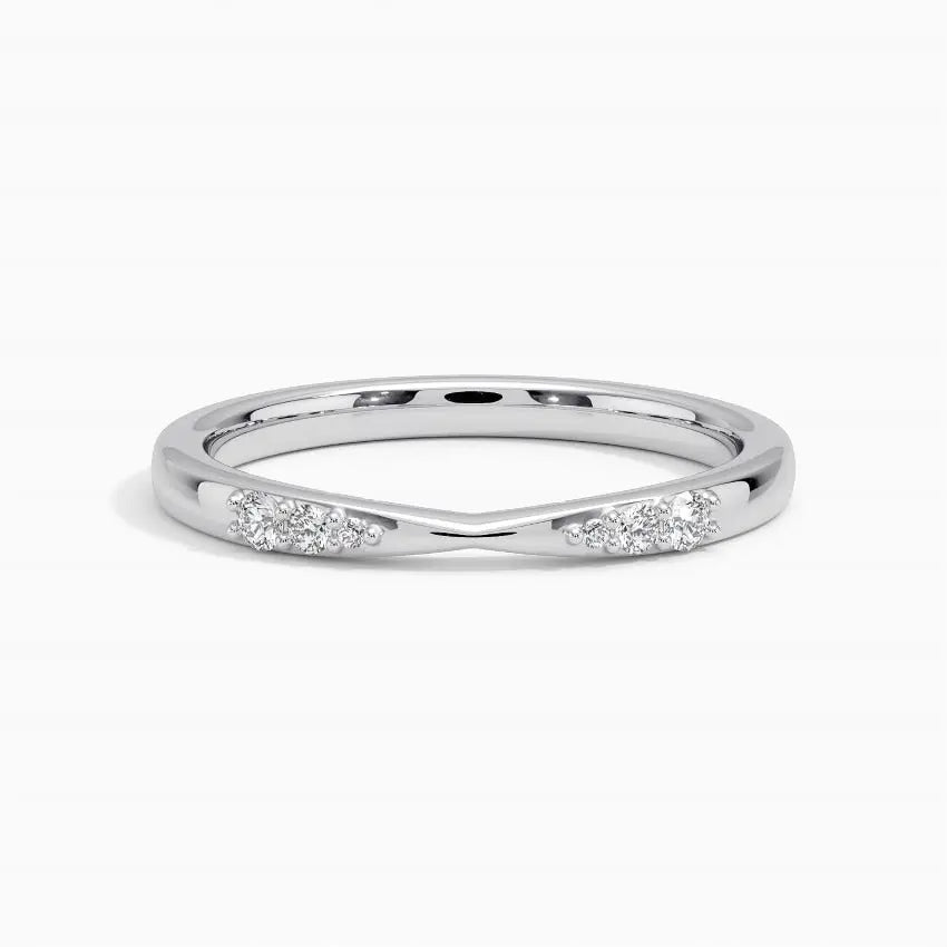 0.06CTW Lab Grown Diamond Wedding Band  customdiamjewel 10KT White Gold VVS-EF