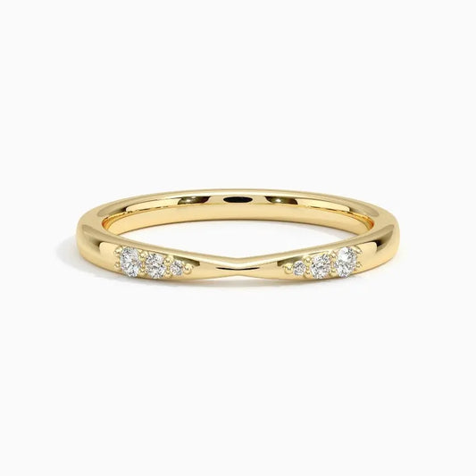 0.06CTW Lab Grown Diamond Wedding Band  customdiamjewel 10KT Yellow Gold VVS-EF