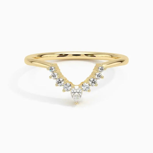 0.13CTW Caris Lab Grown diamond wedding Band  customdiamjewel 10KT Yellow Gold VVS-EF