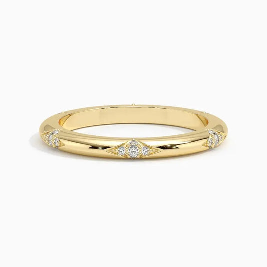 0.13CTW Stacking Lab Grown Diamond Wedding Band  customdiamjewel 10KT Yellow Gold VVS-EF