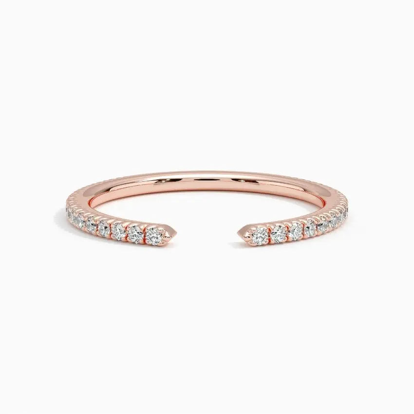 0.22CTW Lab Grown Diamond Open Eternity Wedding Band  customdiamjewel 10KT Rose Gold VVS-EF