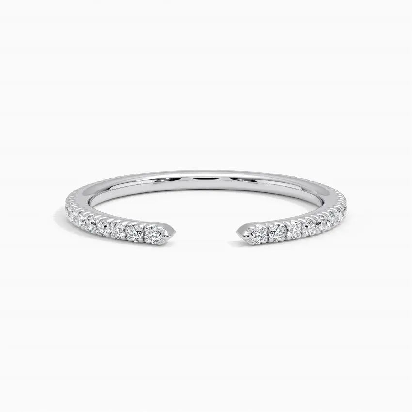 0.22CTW Lab Grown Diamond Open Eternity Wedding Band  customdiamjewel 10KT White Gold VVS-EF