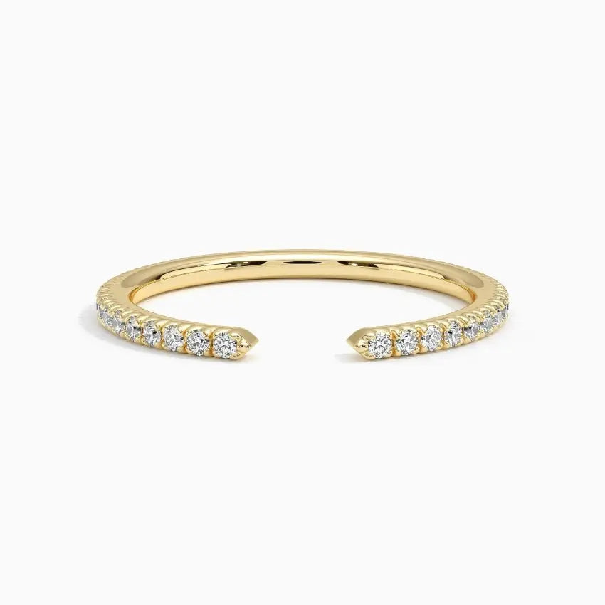 0.22CTW Lab Grown Diamond Open Eternity Wedding Band  customdiamjewel 10KT Yellow Gold VVS-EF