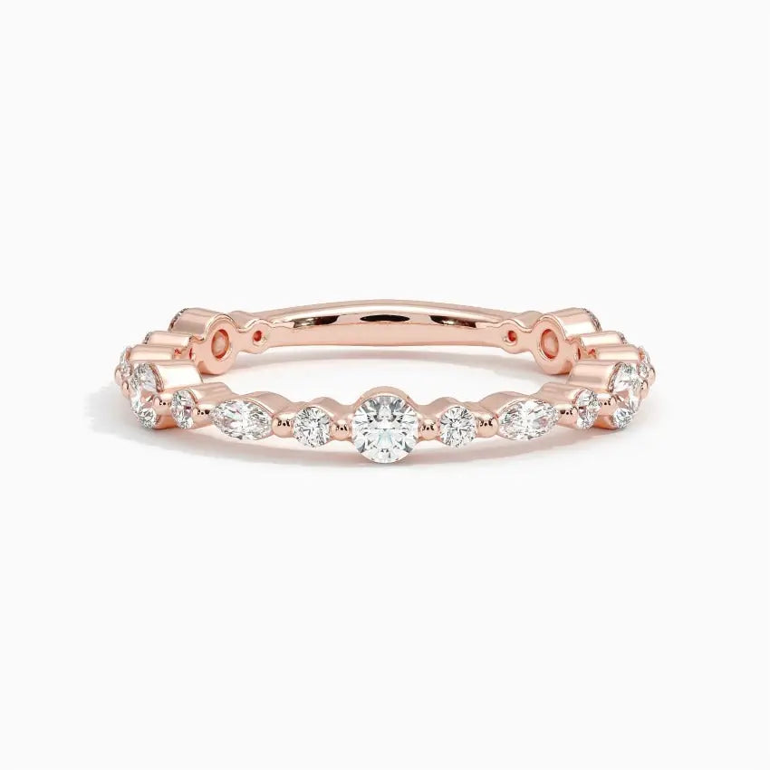 Multi-Stone Lab Grown Diamond 0.14CTW Eternity Wedding Band  customdiamjewel 10KT Rose Gold VVS-EF