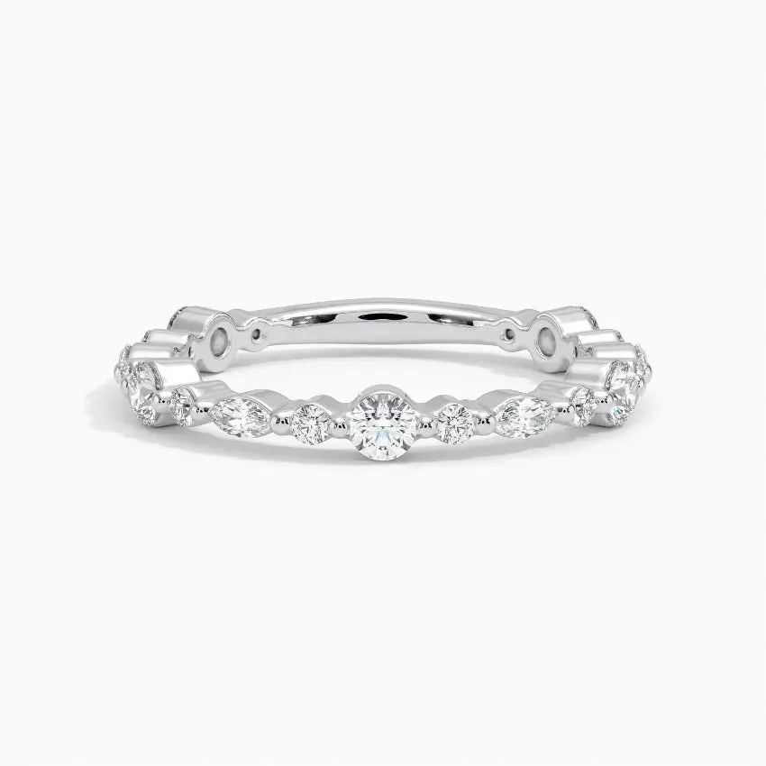 Multi-Stone Lab Grown Diamond 0.14CTW Eternity Wedding Band  customdiamjewel 10KT White Gold VVS-EF