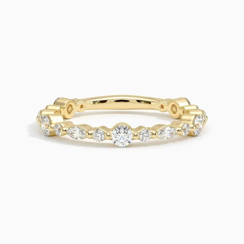 Multi-Stone Lab Grown Diamond 0.14CTW Eternity Wedding Band  customdiamjewel 10KT Yellow Gold VVS-EF