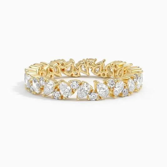 1.10CTW Marquise Lab Grown Diamond Cluster Band  customdiamjewel 10KT Yellow Gold VVS-EF