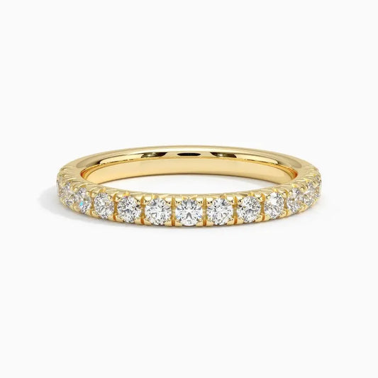 0.45CTW Half Eternity Lab Grown Diamond Wedding Band  customdiamjewel 10KT Yellow Gold VVS-EF