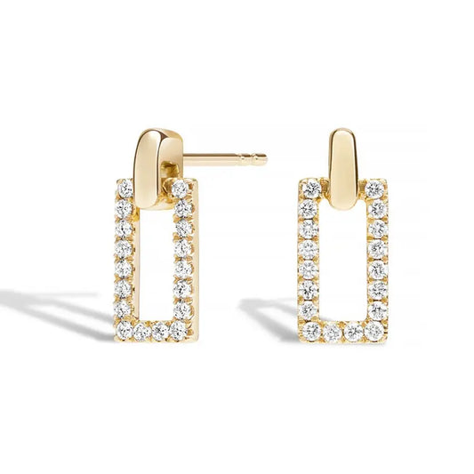 0.50CTW Rectangle Shape Diamond Eternity Earrings  customdiamjewel 10KT Yellow Gold VVS-EF