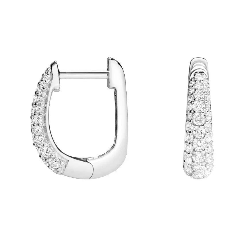 0.50CTW Pave Set Diamond Hoop Earrings  customdiamjewel   