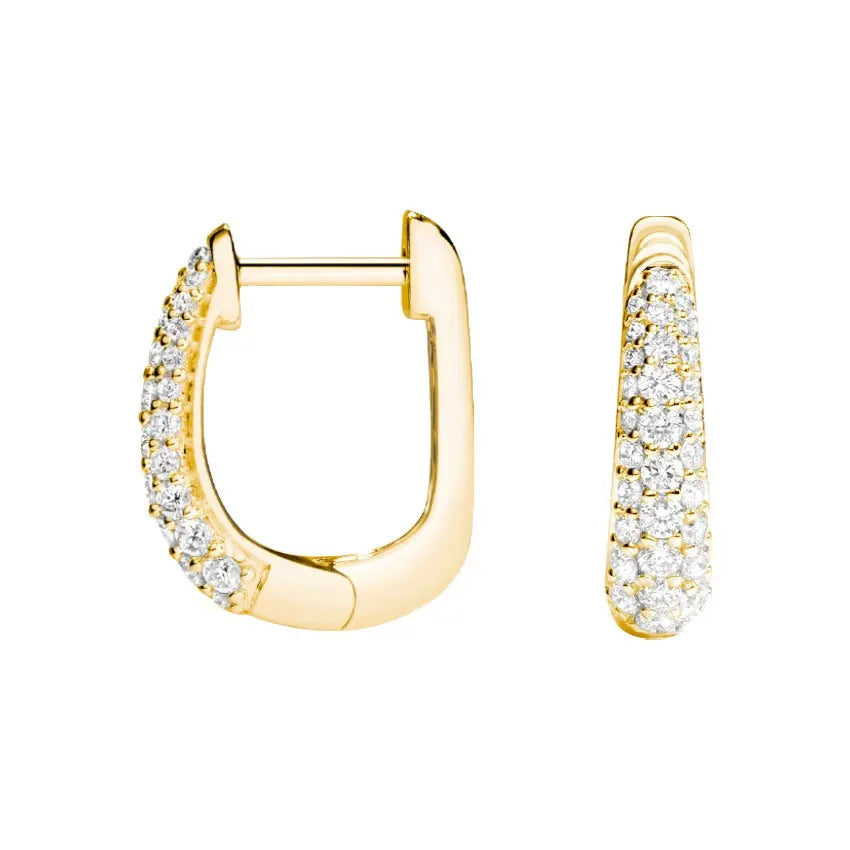 0.50CTW Pave Set Diamond Hoop Earrings  customdiamjewel   