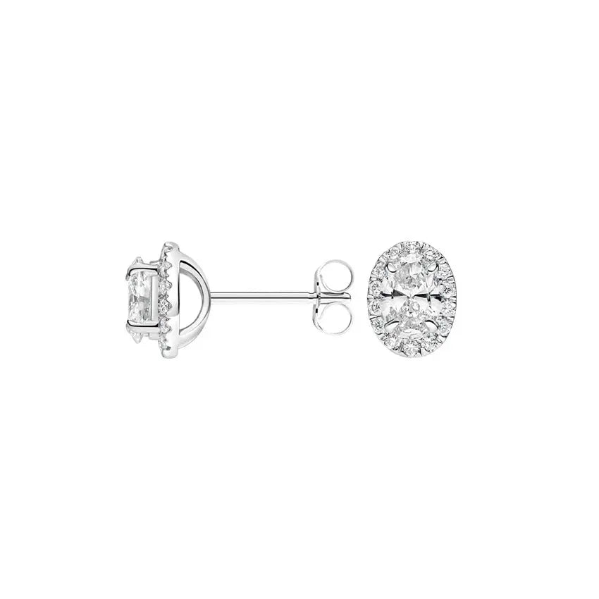 3.00CTW Oval Halo Promise Stud Earrings  customdiamjewel   