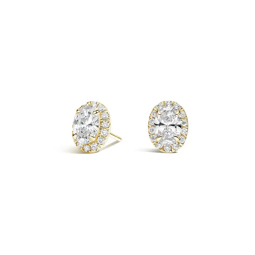 3.00CTW Oval Halo Promise Stud Earrings  customdiamjewel   