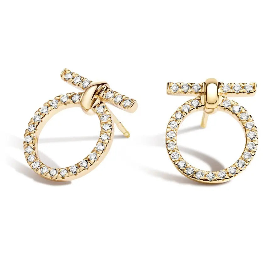 0.29CTW Antique Eternity Diamond Circle Earrings  customdiamjewel   