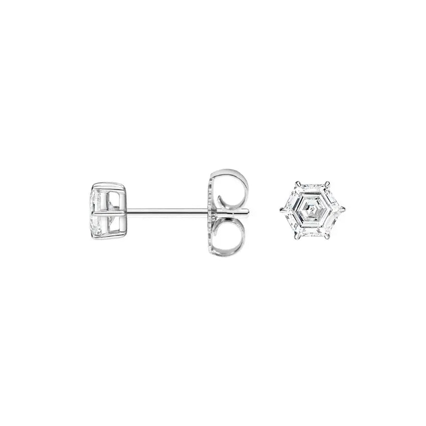 Classic 3.00CT Hexagon Cut Diamond Studs  customdiamjewel   