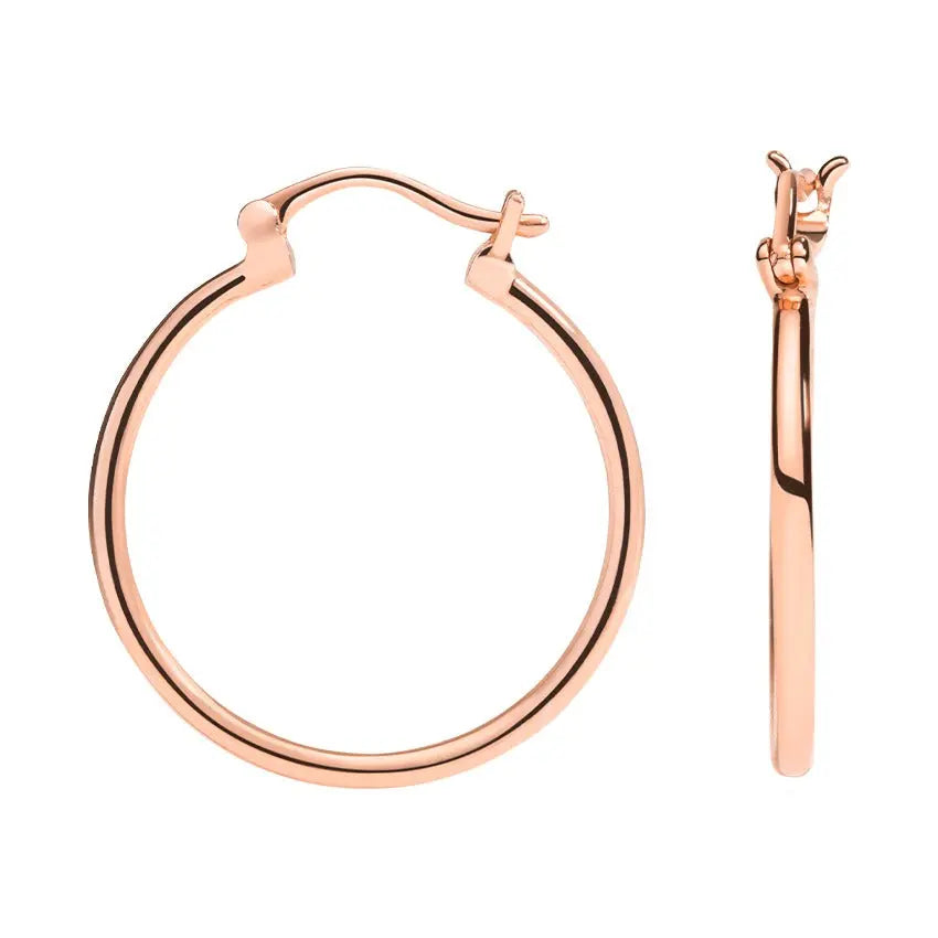 Large Round Plain Gold Hoop Earrings  customdiamjewel 10KT Rose Gold 