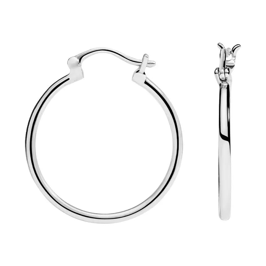 Large Round Plain Gold Hoop Earrings  customdiamjewel 10KT White Gold 